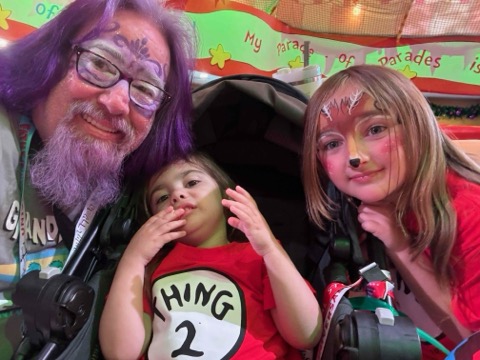 Lawrence Brody with his granddaughters in festive face paint at Disney World, December 2025